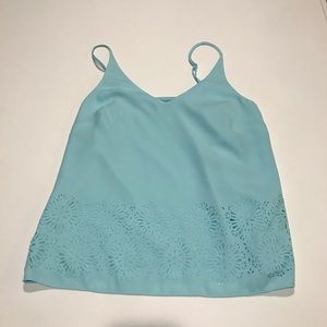 Banana Republic Light Blue Flower Design Cami Tank